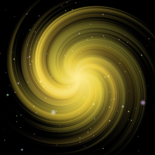 Yellow swirl (galaxy) illustration - Photo, Image