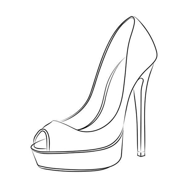 high heels Outline stype vector design element , illustration - Vector, Image