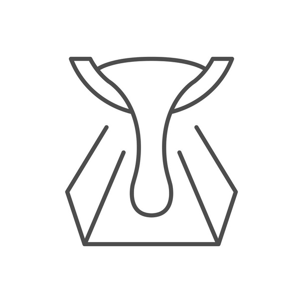 Metal casting line outline icon - Vector, Image