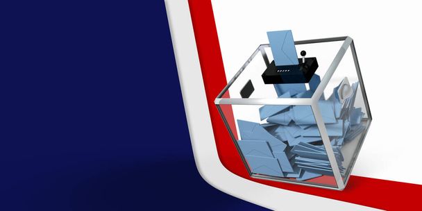 白い背景の投票箱 – 3Dレンダリング - 写真・画像