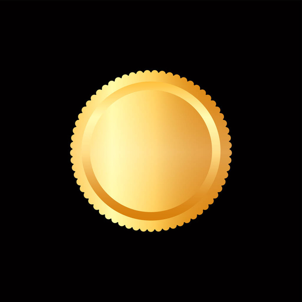 Vector illustration certificate gold foil seal or medal isolated - Вектор,изображение