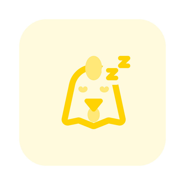 Émoticône de poulet endormi représentation picturale partagée sur messager - Vecteur, image