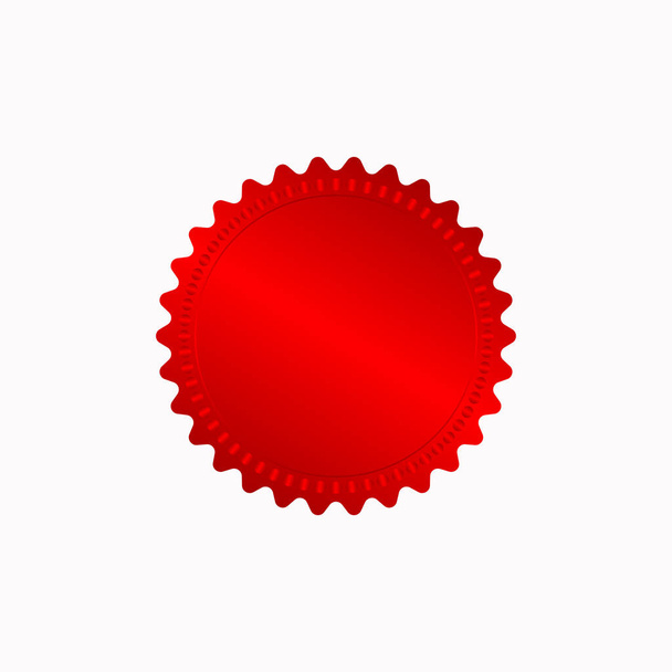 Kulatý červený odznak izolovaný na bílém pozadí, pečeť razítko červená luxusní elegantní banner con, vektor ilustrační certifikát červená fólie pečeť nebo medaile izolované. - Vektor, obrázek