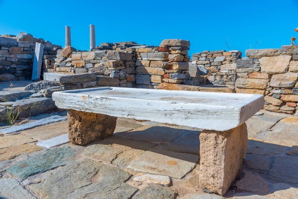 Ancient ruins at Delos island in Greece - Foto, afbeelding