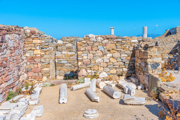Ancient ruins at Delos island in Greece - Фото, изображение