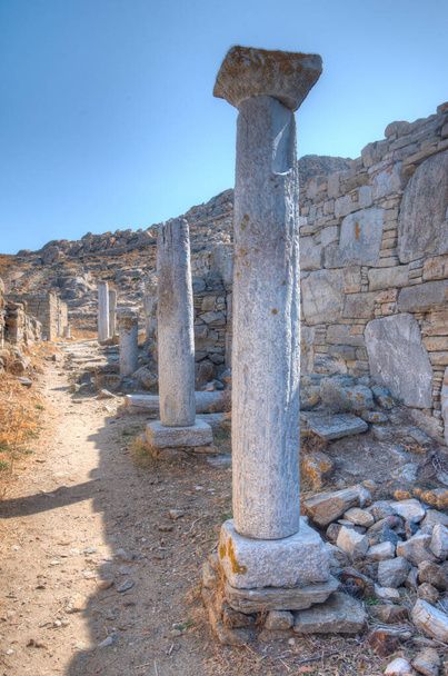 Ancient ruins at Delos island in Greece - Foto, Imagem