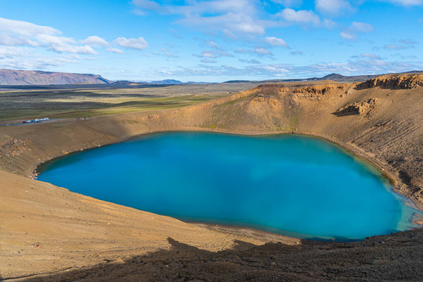 Lake inside of Viti crater on Iceland - 写真・画像