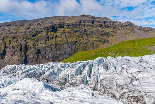 Svinafellsjkull Glacier on Iceland during sunny day - 写真・画像