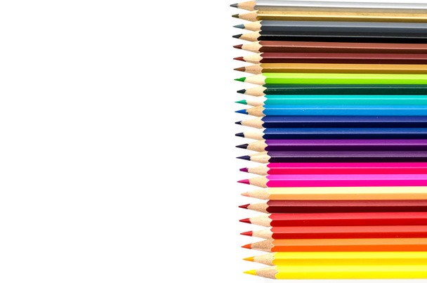 кольорові олівці ізольовані на білому тлі крупним планом
 - Фото, зображення