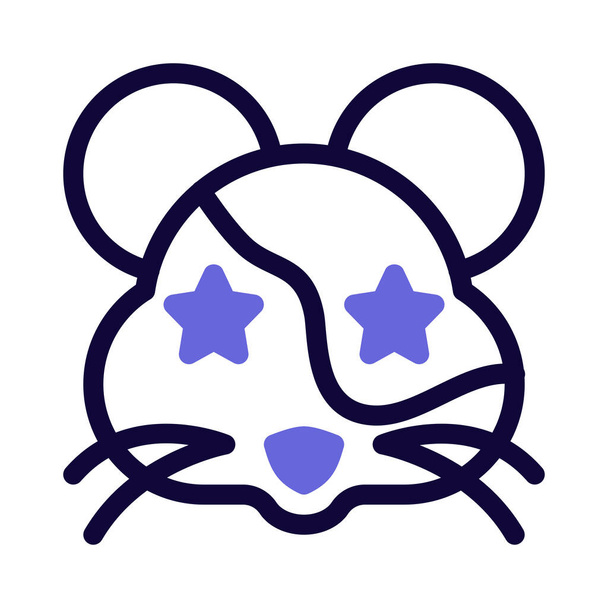 étoile collée sur les yeux de hamster emoticon - Vecteur, image