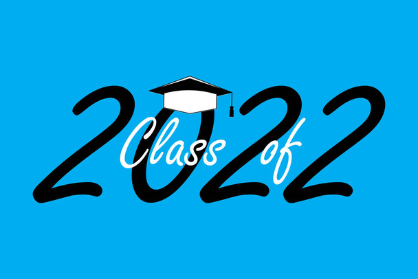 Ikone mit blauem Schulabschluss 2022. Abschlussjahrgang 2022. Vektorillustration. Archivbild.  - Vektor, Bild