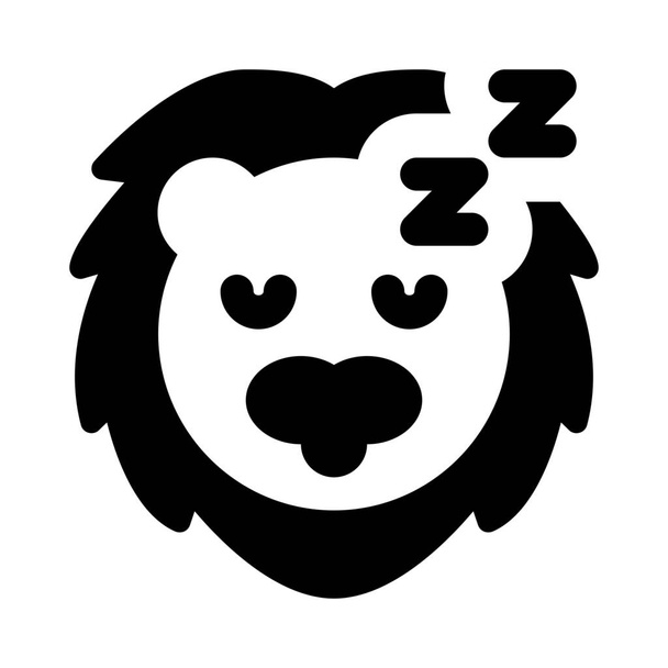 Сплячий лев емоційне зображення, розділене на месенджері
 - Вектор, зображення