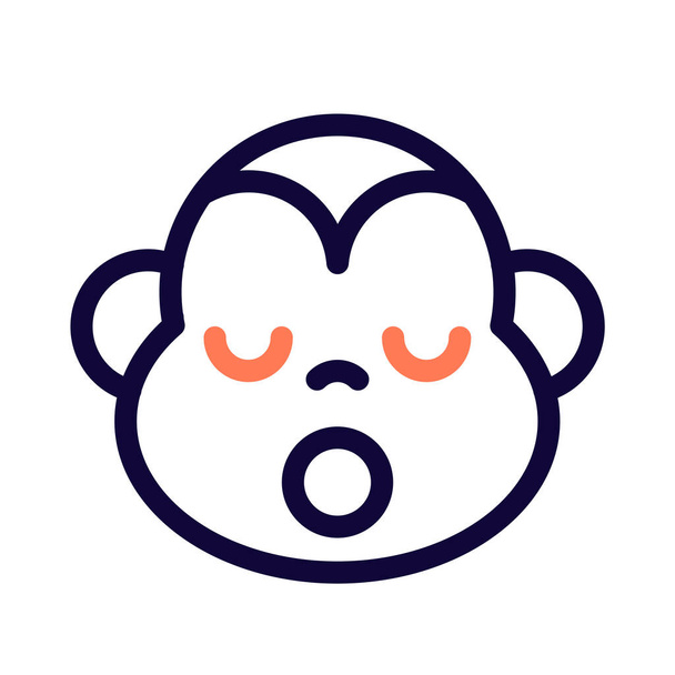 Сонна мавпа з емоційним графічним представленням, що ділиться онлайн
 - Вектор, зображення