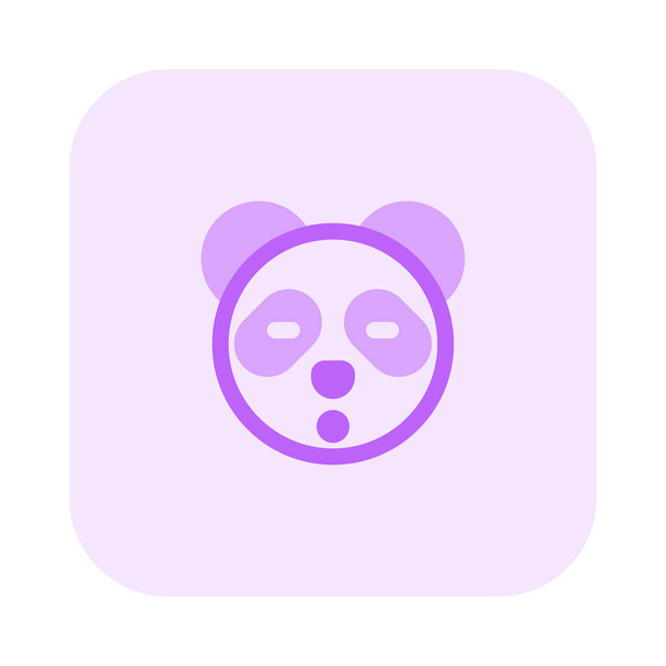 Emoticono de expresión de choque panda con los ojos cerrados - Vector, Imagen