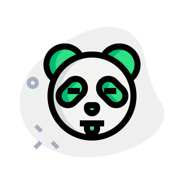 Panda škádlení s jazyk-out emoji sdílené na messenger - Vektor, obrázek
