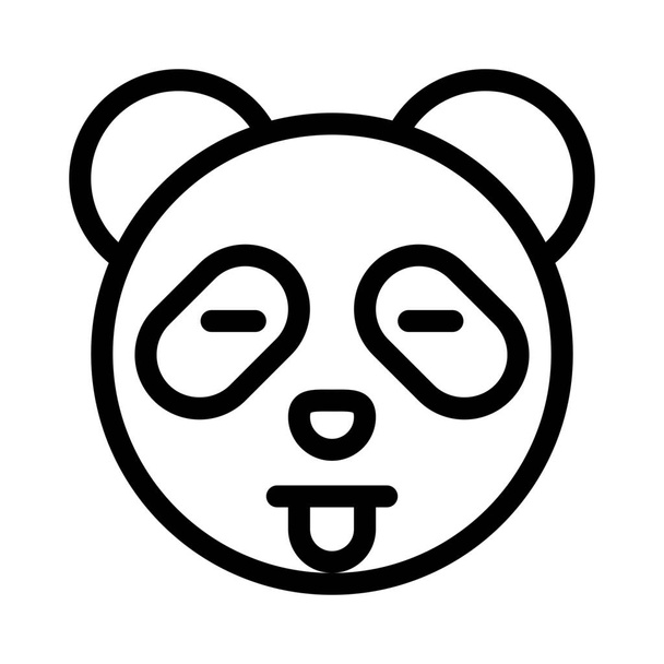 Panda burlas con la lengua fuera emoji compartido en messenger - Vector, imagen