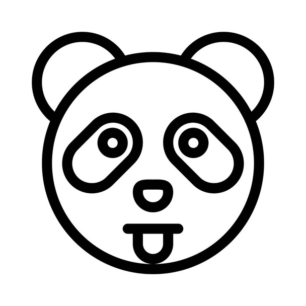 divertido panda con lengua fuera emoji compartido en internet - Vector, imagen