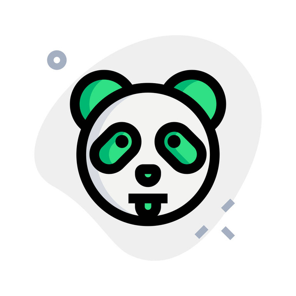 funny panda with tongue out emoji shared on internet - Vector, Image