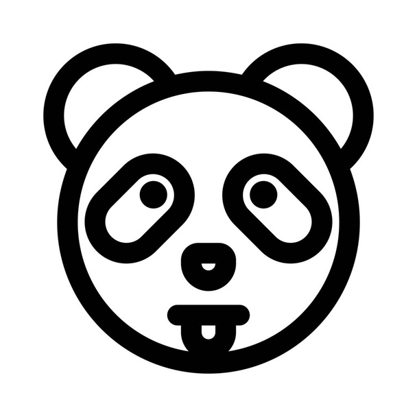 funny panda with tongue out emoji shared on internet - ベクター画像