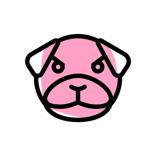 chiot chien boudeur expression faciale emoticon partagé sur messager - Vecteur, image