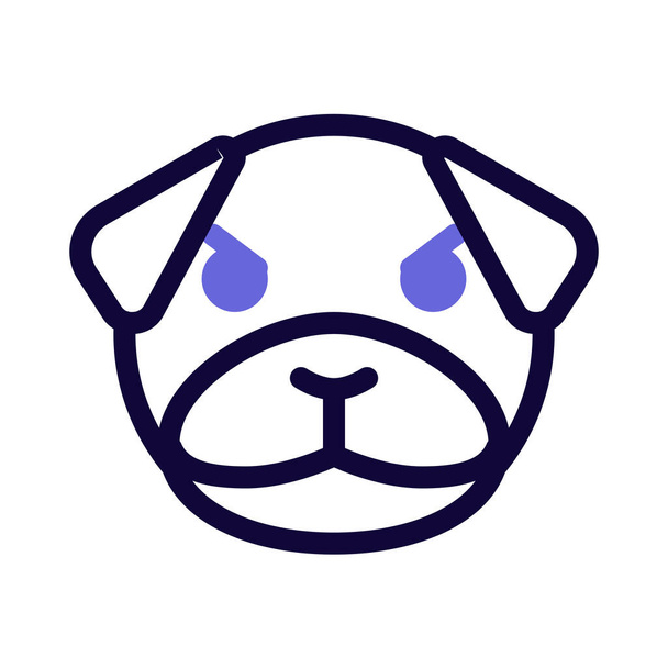 chiot chien boudeur expression faciale emoticon partagé sur messager - Vecteur, image