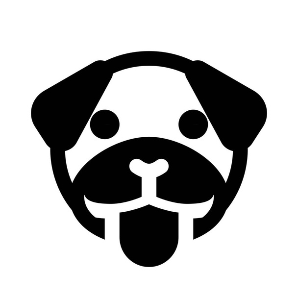 pug pes jazyk vyčnívající emoji, výsměch a legrační - Vektor, obrázek