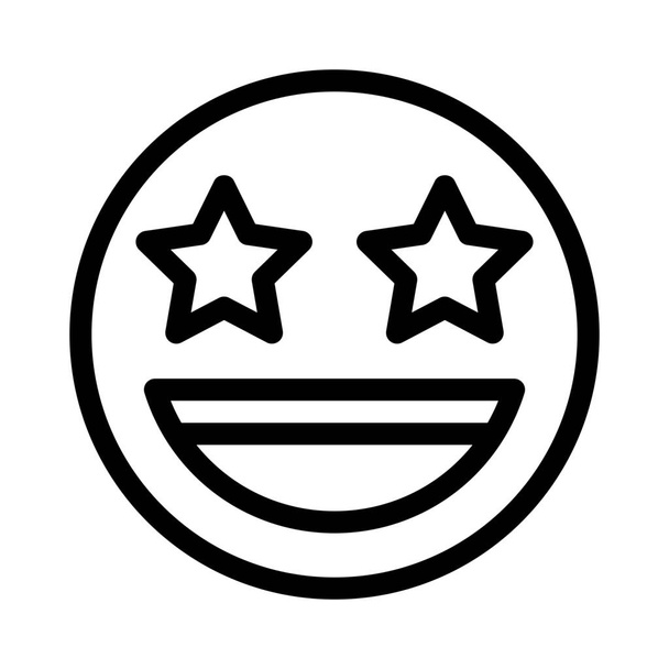 star frappé yeux heureux emoticon partagé sur internet - Vecteur, image