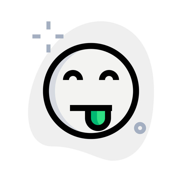 γλώσσα-out χαμογελαστό emoji με τα μάτια κλειστά έκφραση - Διάνυσμα, εικόνα