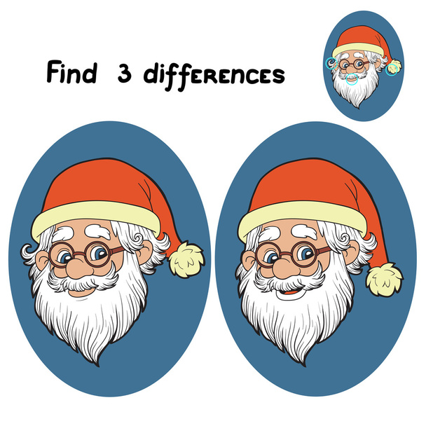 Trova 3 differenze (Babbo Natale
) - Vettoriali, immagini