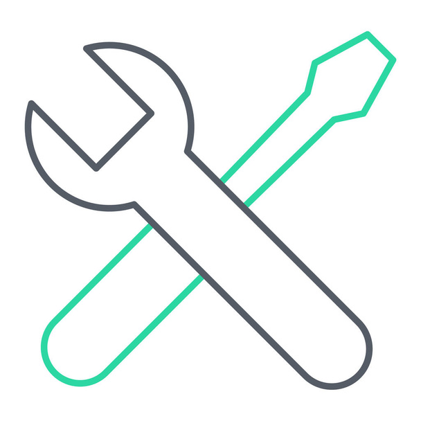 wrench and screwdriver. web icon - Вектор,изображение