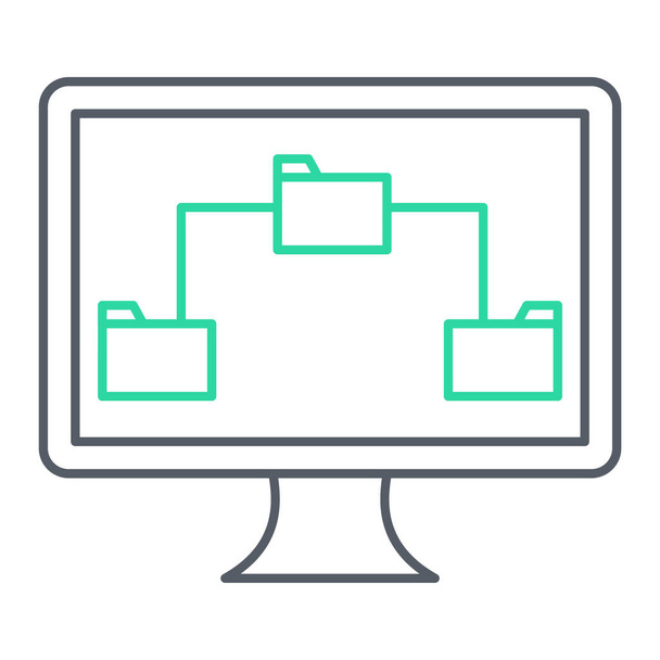 computer monitor with data storage and information vector illustration - Vector, afbeelding