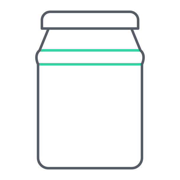 jar of jam icon. outline illustration of mason jars vector icons for web - Вектор,изображение