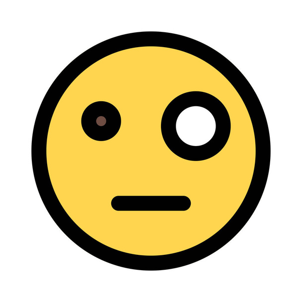 emoji estranho com rosto olho inchado compartilhado online - Vetor, Imagem