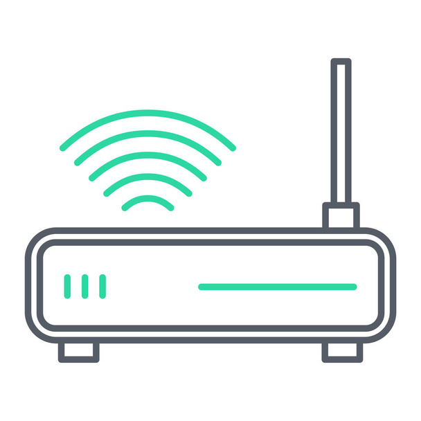 router simgesi vektör illüstrasyonu - Vektör, Görsel