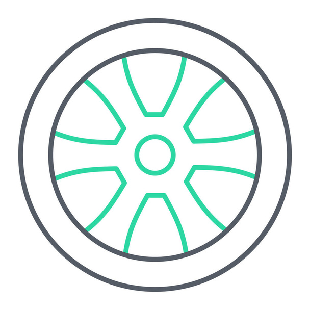 wheel icon. outline illustration of tire vector symbol for web - Vector, Image