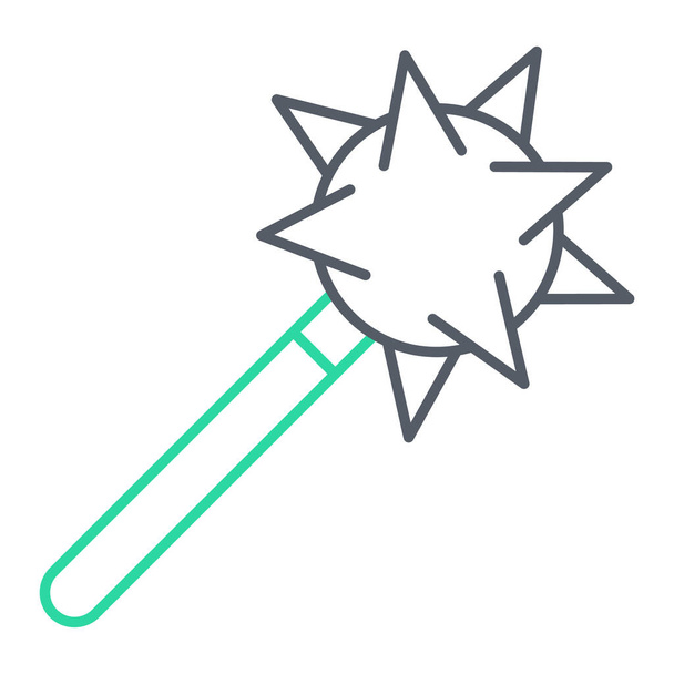 魔法の杖のアイコン。アウトライン手描きベクトルイラストシンボル白い背景に孤立したウェブデザイン - ベクター画像