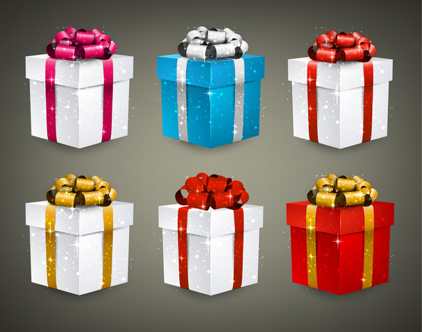 Set of realistic 3d gift boxes. - Vector, Image