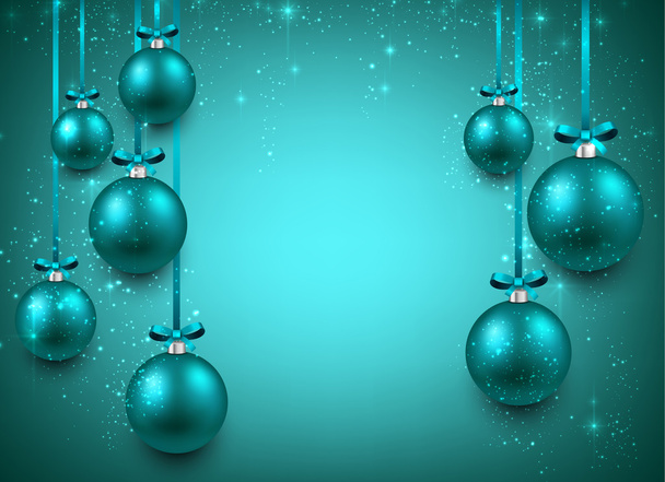 Background with blue christmas balls. - Vector, Image