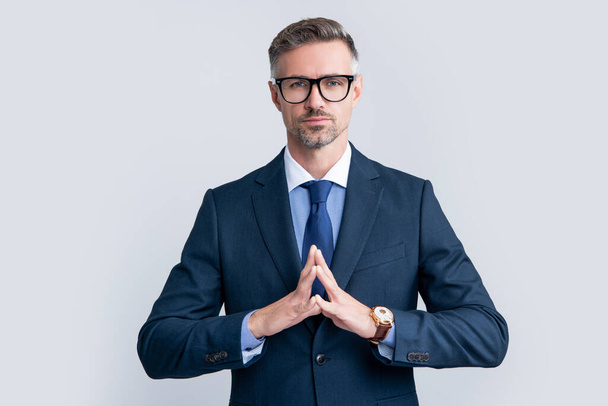 successful mature man in formal suit wear eyewear - Fotó, kép