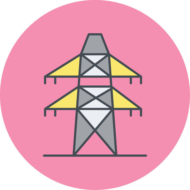 векторная иллюстрация значка электростанции - Вектор,изображение