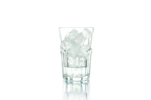 Glass with ice isolated on white background - Photo, Image