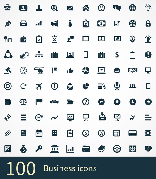 100 obchodních ikony - Vektor, obrázek