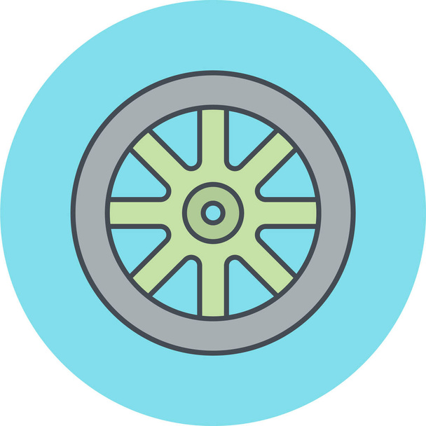 Значок колеса. векторная иллюстрация - Вектор,изображение