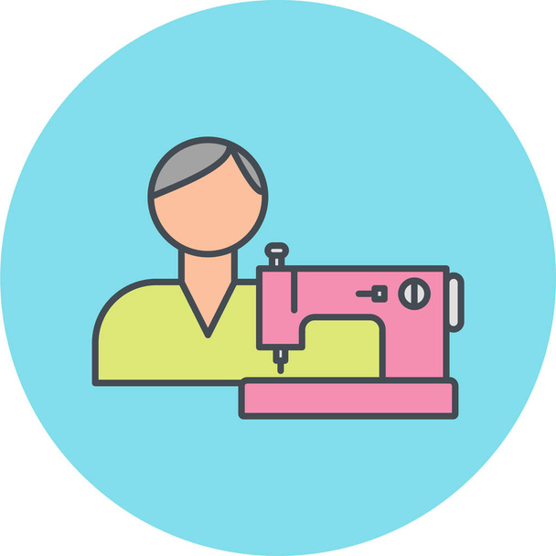 sewing machine icon. flat design style. - Vector, Image