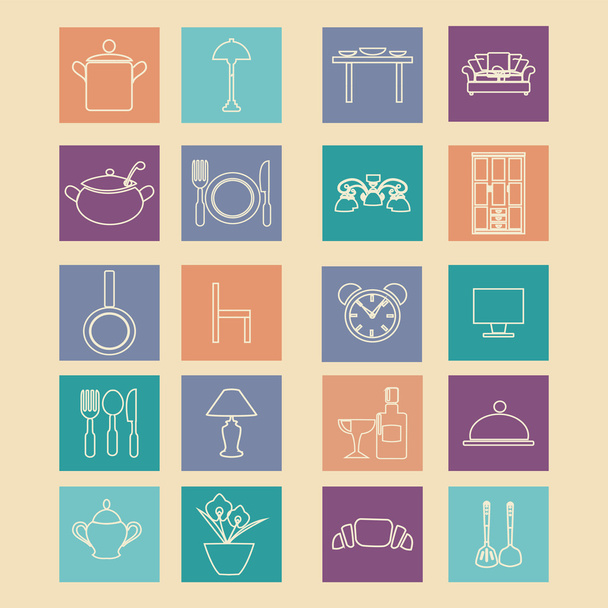 Set of  home related icons elements-illustation  - ベクター画像