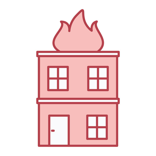 Yangın kulesi ikonu. ev vektörünün düz çizimi ve doldurma biçimi. - Vektör, Görsel
