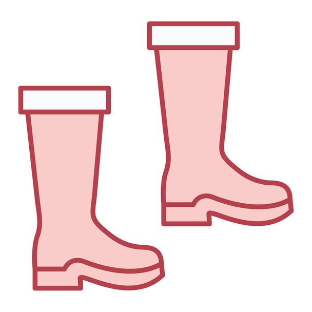 women's boots, rubber boot vector icon. - Vector, Image