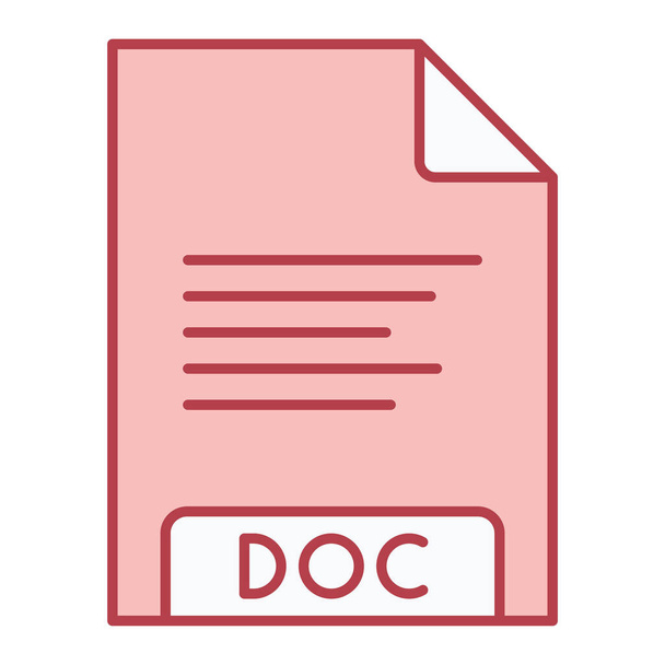 doc file format icon, vector illustration  - Vector, Imagen