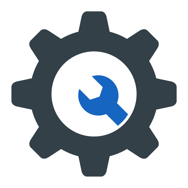 service tools vector icon. style is bicolor flat symbol, grey and cyan colors, rounded angles, white - Vector, Imagen