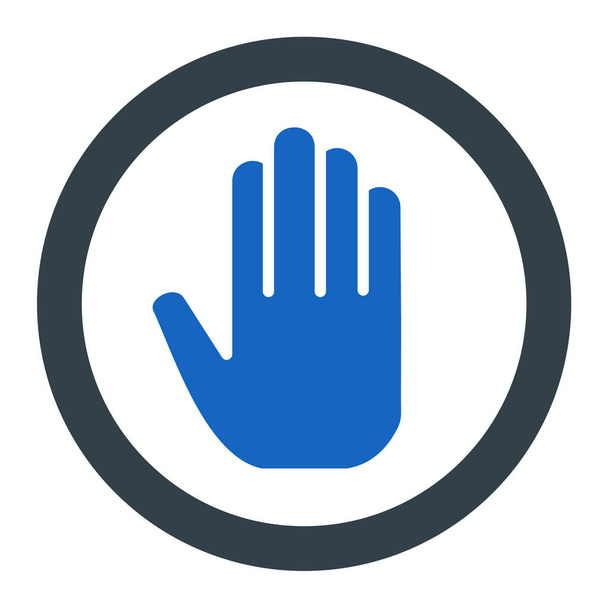 stop glyph icon. style is bicolor flat symbol, smooth blue colors, rounded angles, white background. - Vector, Image